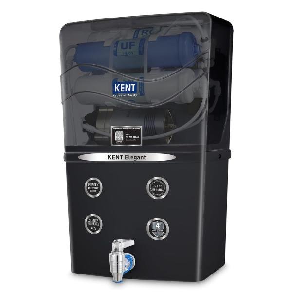 KENT Elegant-B RO Water Purifier| 4 Years Free Service* | RO+UF+TDS Control+UV LED In-Tank | 8L | 20LP/Hr | Ideal For Borewell/Tanker/Municipal Water