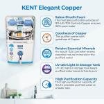 KENT Elegant Copper 8 L RO + UV + UF + TDS Control + UV in Tank + Copper Water Purifier (White)