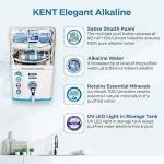 KENT Elegant Alkaline RO Water Purifier | 4 Years Free Service | Multiple Purification Process | RO + UF + Alkaline + TDS Control + UV LED Tank |