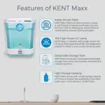 KENT Max UV Water Purifier (11013) | UV+UF Water Purification | Wall Mountable| Transparent Detachable Storage Tank | 7L Storage | 60 L/hr Output | Wh