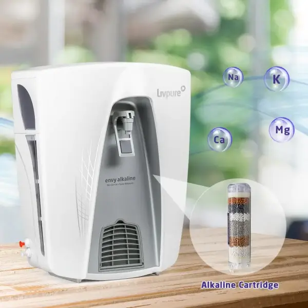LIVPURE LIV-ENVY-ALKALINE 8 L RO + UV + UF + TDS + Alkaline Water Purifier (White)